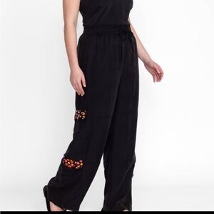 Johnny Was Phillis Crochet Accent Rayon Blend Cargo Pants Plus Size 1X $435 New